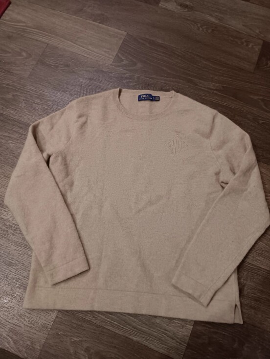 Polo Ralph Lauren Sweaters - Polo Ralph Lauren Women's Crewneck Sweater in Beige Sz L 90% Wool